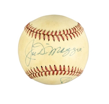 Mickey Mantle & Joe DiMaggio Dual Signed Official American League Baseball